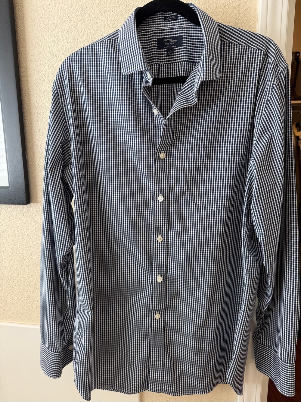 J Men's Navy Check Button-Down Shirt